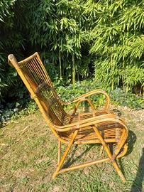 Elegante poltrona in vimini made in Italy