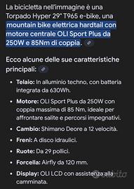 bicicletta elettrica torpado 