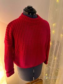 Maglione fucsia corto