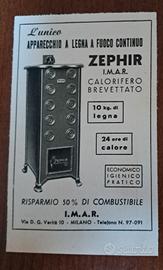 Pubblicità Apparecchio A Legna Zephir (1947)