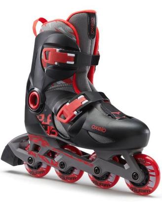 OXELO ROLLER BAMBINO PLAY 5 ROSSO-NERO