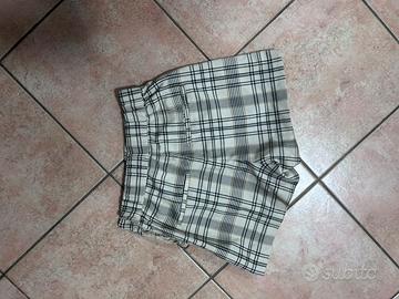 Skort Gonna Pantalone a quadri con lacci