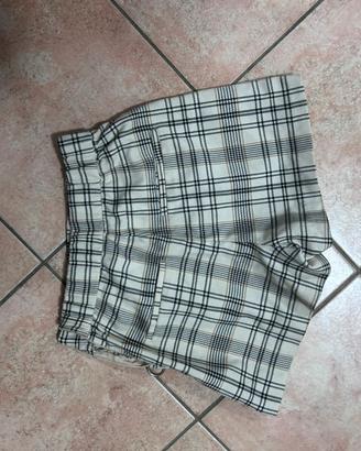 Skort Gonna Pantalone a quadri con lacci