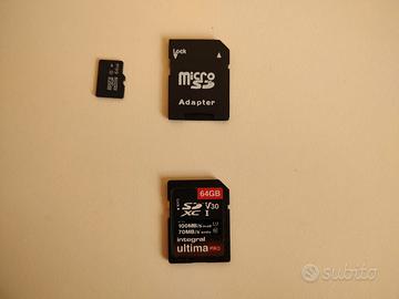 Lotto 1 microSD 64GB + 1 SD 64GB