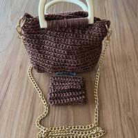 Borsa a tracolla e porta carte artigianale