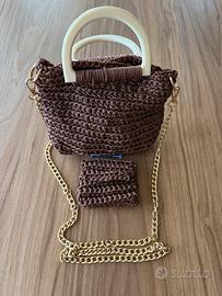 Borsa a tracolla e porta carte artigianale