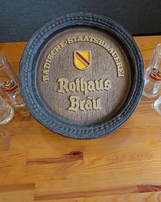 Insegna Birra Rothaus Brau + 6 boccali abbinati
