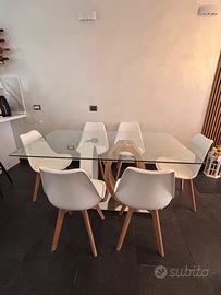 Tavolo in vetro + 6 sedie