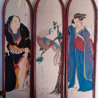 Arte giapponese_paravento Decò su seta