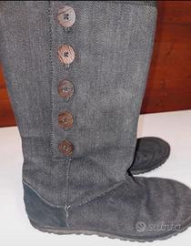 Stivali ugg a mezza gamba in tessuto grigio