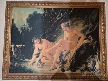 Arazzo incorniciato Diana al bagno