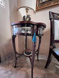 tavolino bacheca mogano