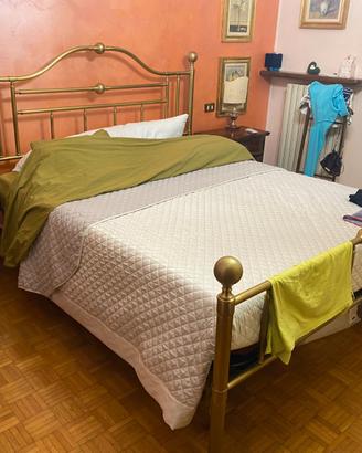 Letto Matrimoniale in Ottone Massiccio