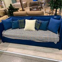 Divano 3 posti stile country blu