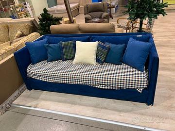 Divano 3 posti stile country blu