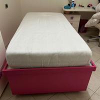 Letto singolo 97x197 con 6 ruote con bloccaggio