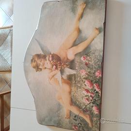 STAMPA DI ANGELI DI L. PERRAULT SU LEGNO