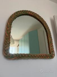 Specchio in Rattan