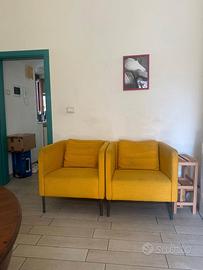 Coppia di poltrone giallo senape