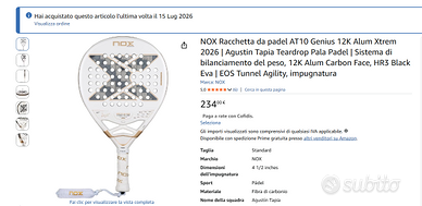 NOX Racchetta da padel AT10 Genius 12K Alum Xtrem