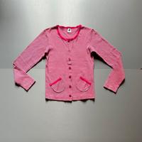 Petit Bateau Bambina Cardigan a righe rosse e rosa