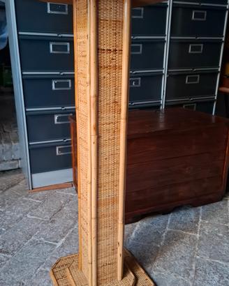 Alzata anni 70 in bamboo e midollino