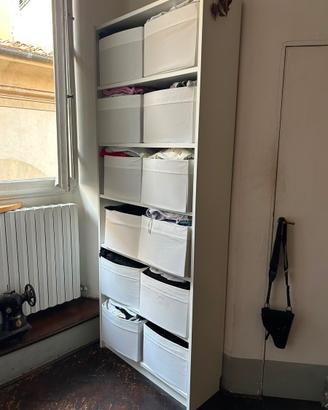 Ikea BILLY + 12x contenitore bianco DRÖNA