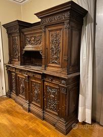 Sala da pranzo rinascimentale buffet tavolo sedie