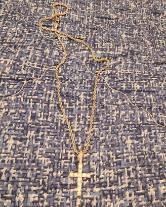 Collana con ciondolo a Croce brillante - Color Arg