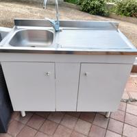 lavandino acciaio più scolapiatti 