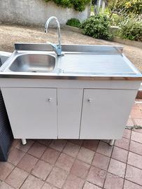 lavandino acciaio più scolapiatti 