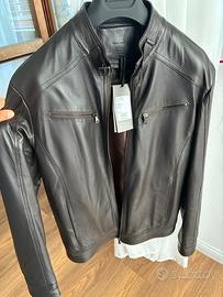 Giacca in pelle nappa testa di moro nuova