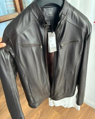 Giacca in pelle nappa testa di moro nuova