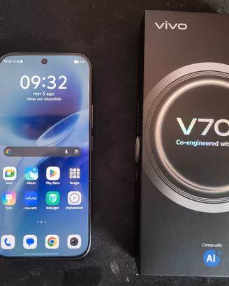 Vivo V70 5G 512Gb Nero Garanzia Unieuro