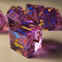 🤩Set di dadi sharp edge Traslucent Quarz