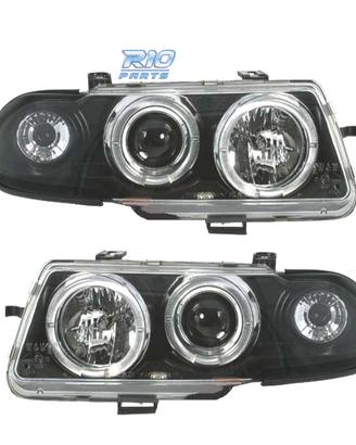 FARI PER OPEL ASTRA F 94-98 ANGEL EYES FONDO NERO 