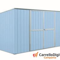 Casetta giardino in Acciaio 345x186cm azzurro