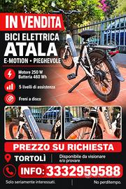 Bici elettrica atala e motion pieghevole