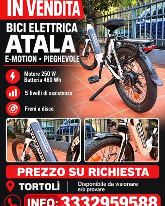 Bici elettrica atala e motion pieghevole