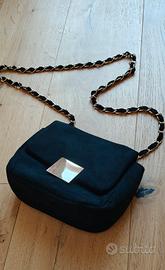 Pochette scamosciata nera
