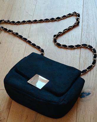Pochette scamosciata nera