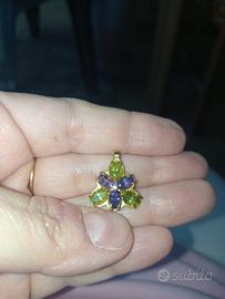 pendente triangolo oro 18kt 750 ametiste 