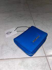 Portafoglio Stradivarius blu con cartellino