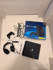 PS4 Pro 1TB 4kHDR+ controller+ tutti i cavi+ cuffi