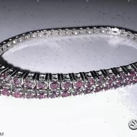BRACCIALE TENNIS ORO 18kt. RUBINI PINKISH
