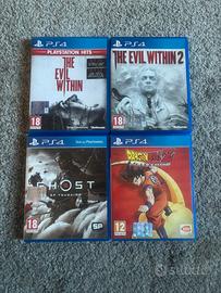 Playstation 4 - Lotto 4 giochi Ghost Tsushima, DBZ