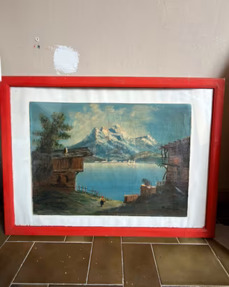 Dipinto ad olio - Paesaggio alpino