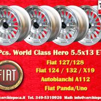 4 cerchi Fiat Alfa Autobianchi WCHE 5.5x13 ET7 Alf