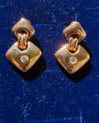 Orecchini dorati con zircone