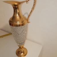 Brocca in cristallo e metallo